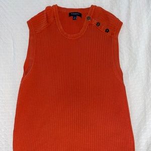Burberry London ribbed orange knit top